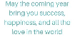 \"May the coming year bring you success, happiness, and all the love in the world.\"