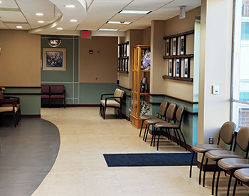 "Atrium" waiting area inside Cedar County Memorial Hospital
